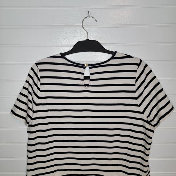 Ralph Lauren LRL Plus Size 1X Top Striped Nautical Peplum Hem Coastal Preppy - Picture 4 of 7